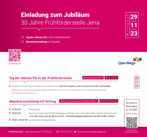 Einladung zum Jubiläum der Frühförderstelle