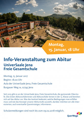 Infoabend zum Abitur an der UniverSaale 2018