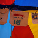 Die AG "Aktiv gegen Nazis" präsentierte selbst gestaltete Beutel.