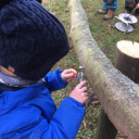 Beim Bau der Kletterstrecke