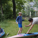 SteinMalEins_Sportprojektwoche_kanu_ausstieg üben