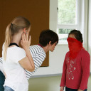 SteinMalEins_Paradies_Theater AG_Probe_Regieanweisungen für den  Wolf und das Schaefchen_2018